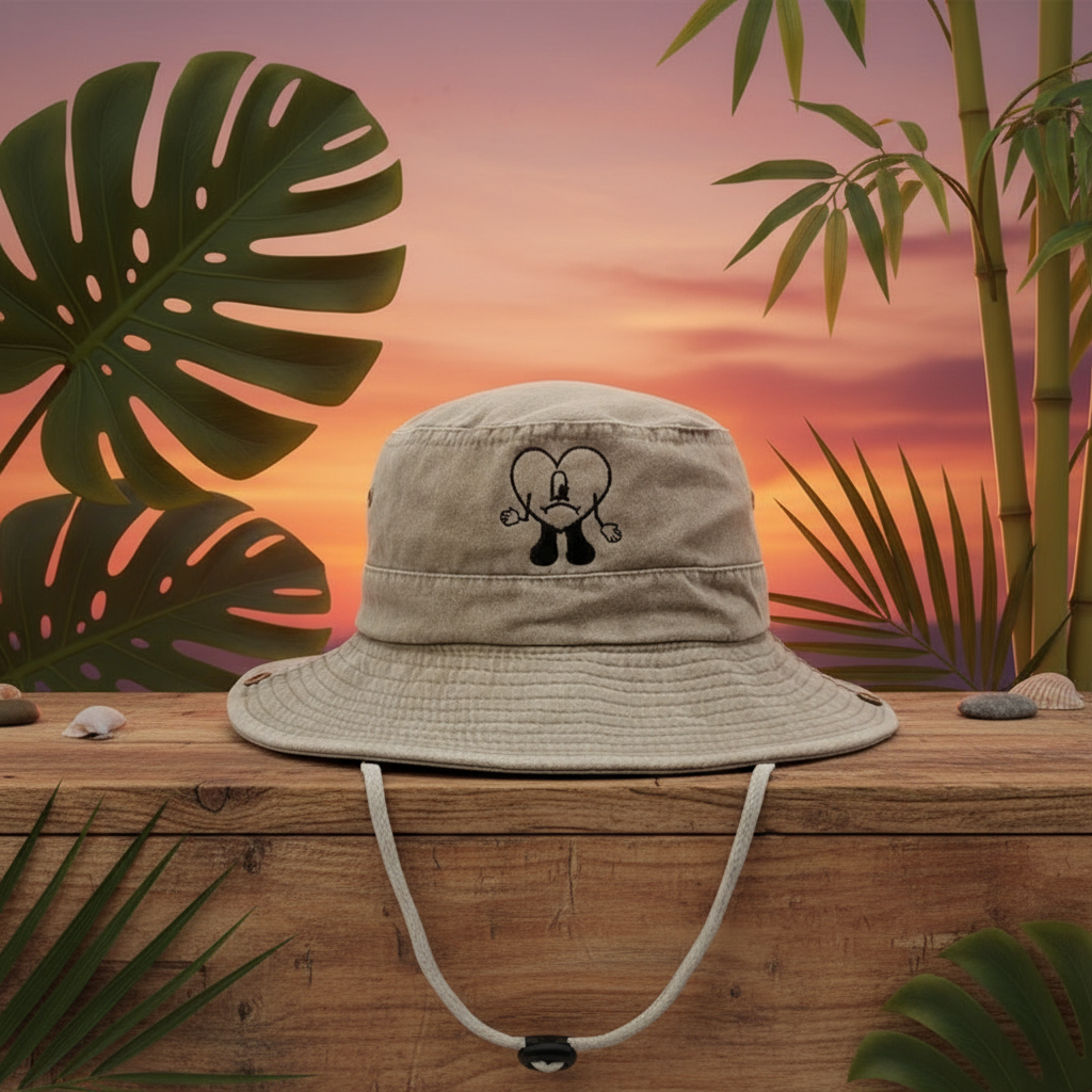 Gorro UVST con fondo tropical-rústico