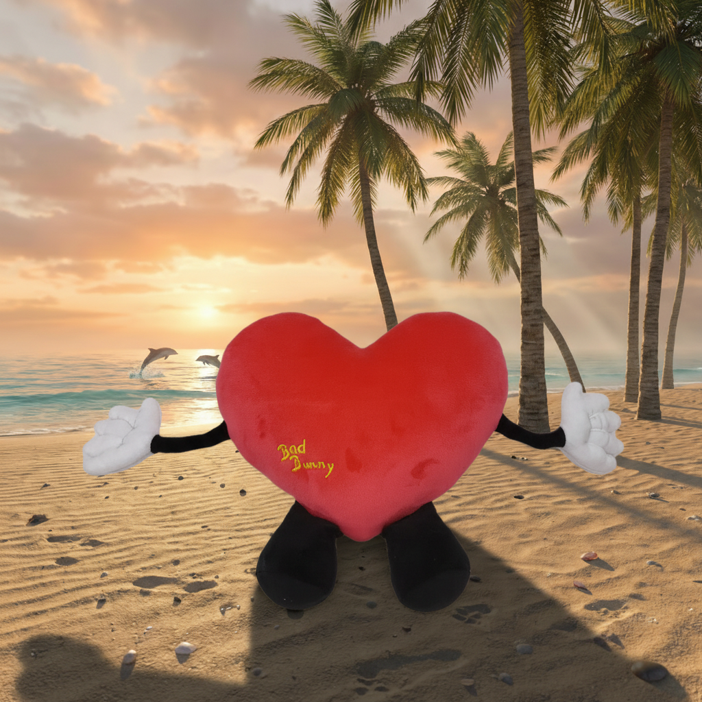 Peluche Corazón Bad Bunny UVST - Playa Tropical