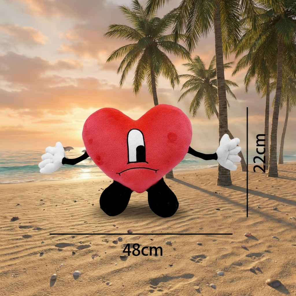 Peluche Corazón UVST con Medidas - Playa Tropical